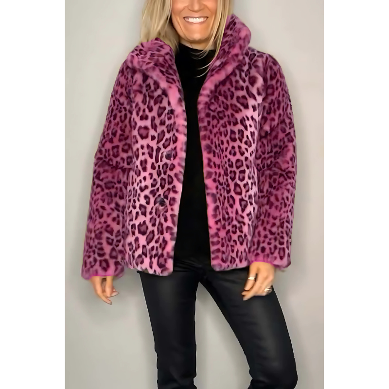 Dames Leopard Print Jas - Speelse Elegantie voor Koude Dagen