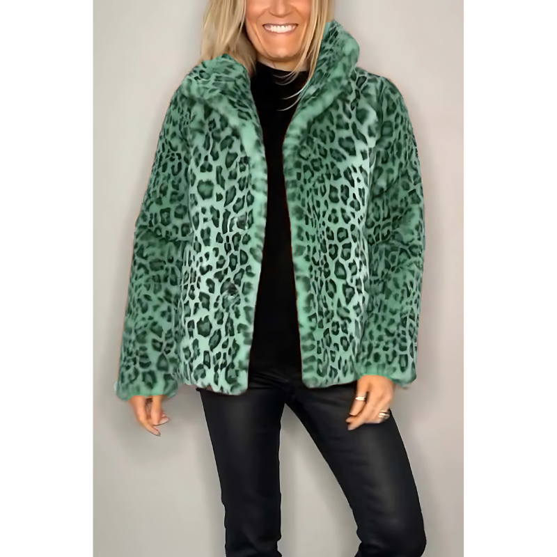 Dames Leopard Print Jas - Speelse Elegantie voor Koude Dagen