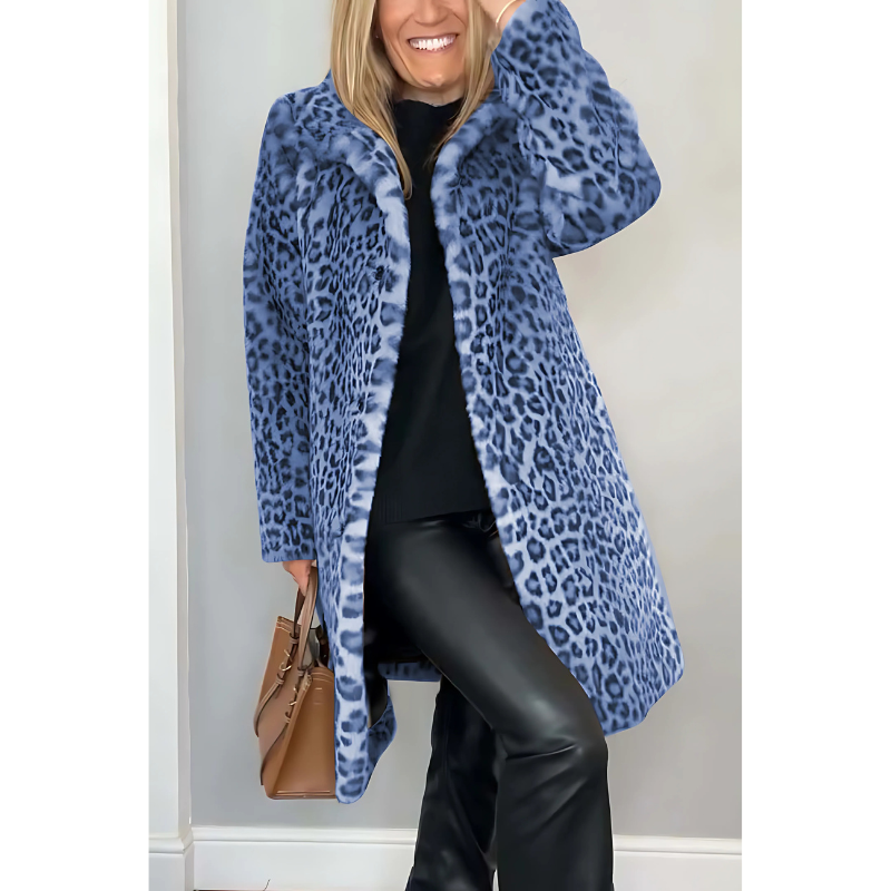 Dames Leopard Print Jas - Speelse Elegantie voor Koude Dagen