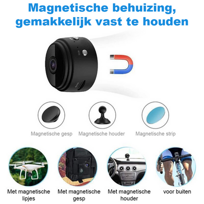 Mini magnetische WiFi camera - Compacte beveiligingscamera met HD-video en toegang op afstand