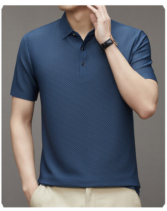 Herenpoloshirt met halve mouwen en effen kleur - zacht en ademend materiaal voor comfort