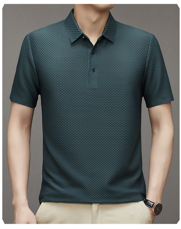 Herenpoloshirt met halve mouwen en effen kleur - zacht en ademend materiaal voor comfort