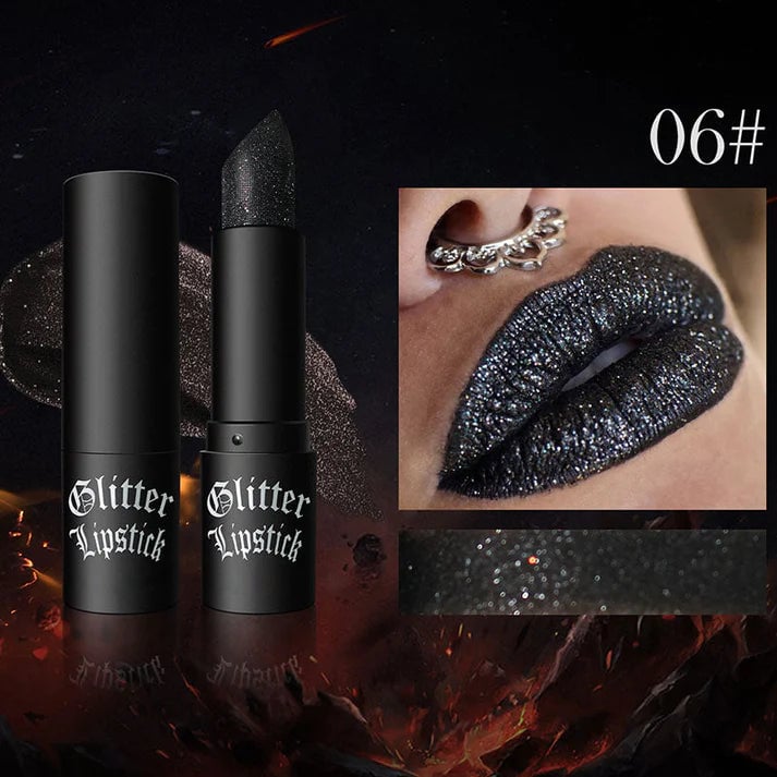 Matte, langhoudende lippenstift met glitters