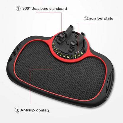 Multifunctionele antislipmat voor in de auto en automatische telefoonhouder - veilige grip en handig opbergen