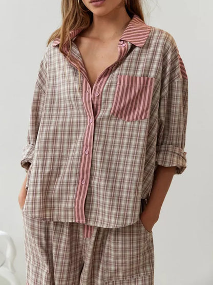 Geruite Dames Pyjama Set – Gezellige en Stijlvolle Nachtkleding voor Ultiem Comfort