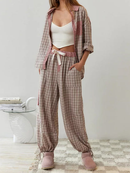 Geruite Dames Pyjama Set – Gezellige en Stijlvolle Nachtkleding voor Ultiem Comfort