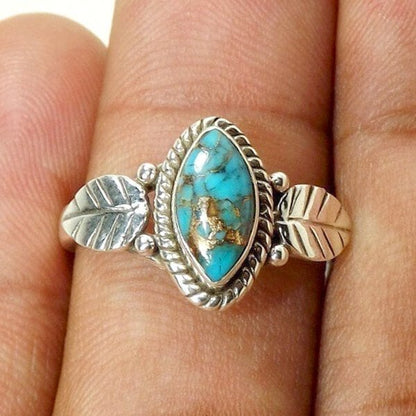 Boheemse Ringen met Turquoise Bladeren - Unieke en Stijlvolle Sieraden