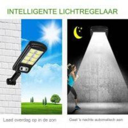 Zonne-energie Straatverlichting Buiten Mens Bewegingssensor