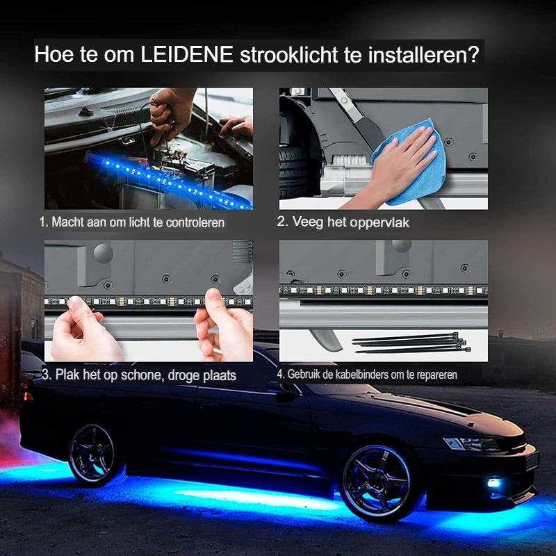 LED-stripverlichting voor onder de auto - kleurrijke, aanpasbare verlichting voor een verbeterde voertuigstijl