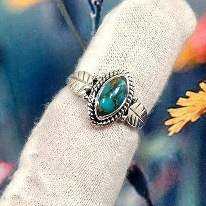 Boheemse Ringen met Turquoise Bladeren - Unieke en Stijlvolle Sieraden