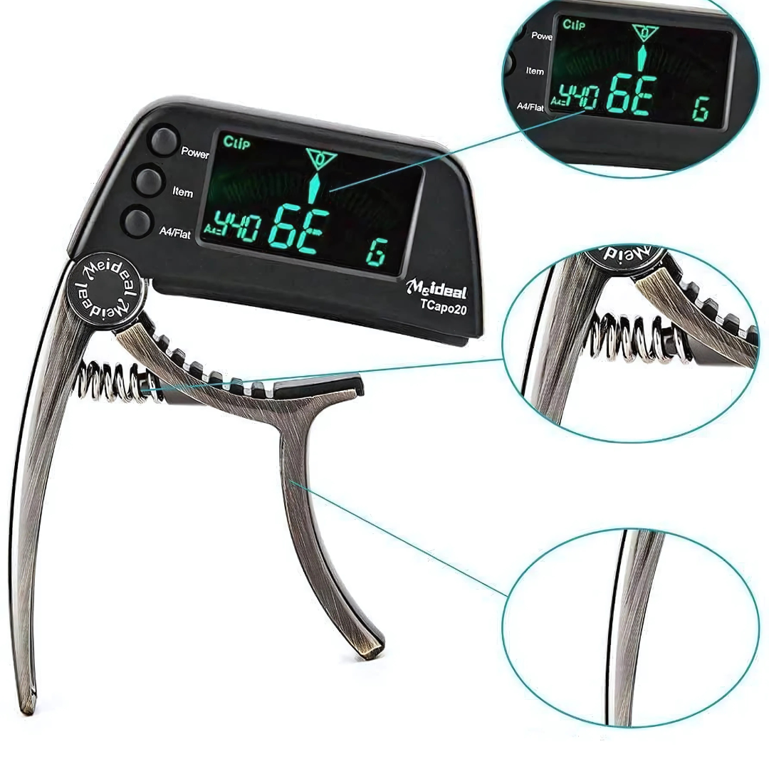 2-in-1 Gitaar Capo en Stemapparaat – Lichtgewicht en Duurzaam