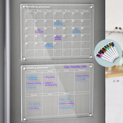 Magnetische Acryl Kalender voor Koelkast - Stijlvolle en Functionele Organisator voor Gemakkelijk Plannen