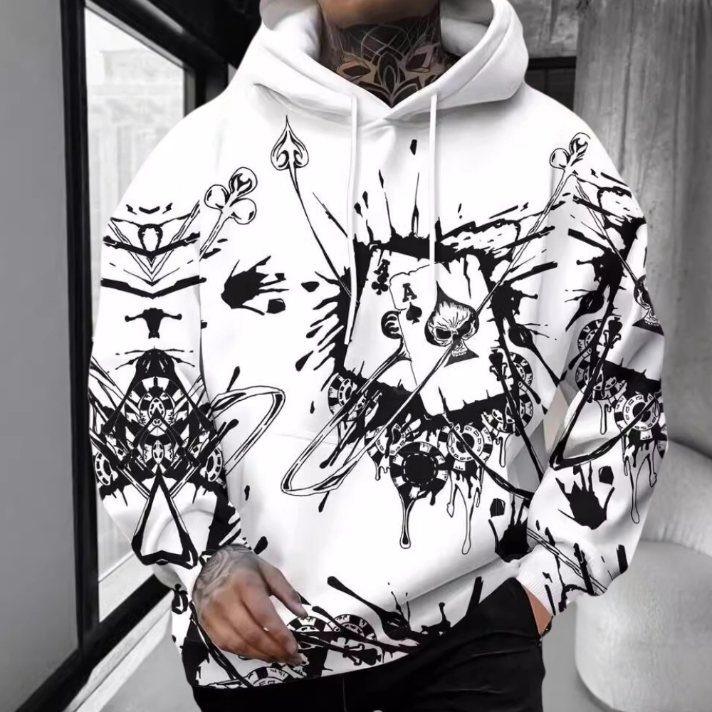 Bedrukte Hoodie voor Mannen - Comfortabel en Stijlvol Grafisch Sweatshirt