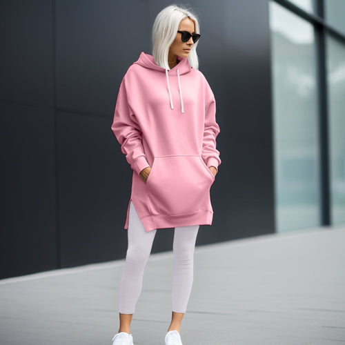 Dames Te groot Hoodie met Splitontwerp – Trendy en Comfortabele Vrijblijvend Kleding