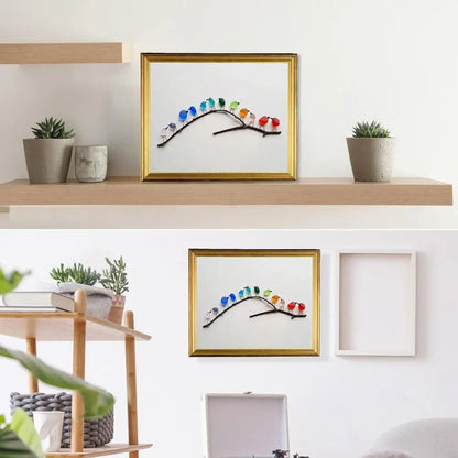 Zee Glazen Vogels Muur Kunst - Prachtig Ambachtelijk Kust Decor