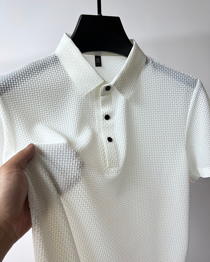 Herenpoloshirt met halve mouwen en effen kleur - zacht en ademend materiaal voor comfort