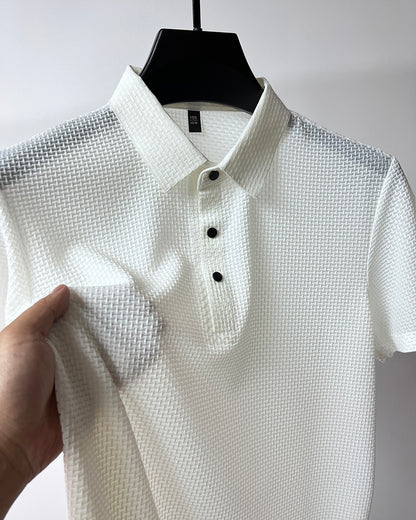 Herenpoloshirt met halve mouwen en effen kleur - zacht en ademend materiaal voor comfort