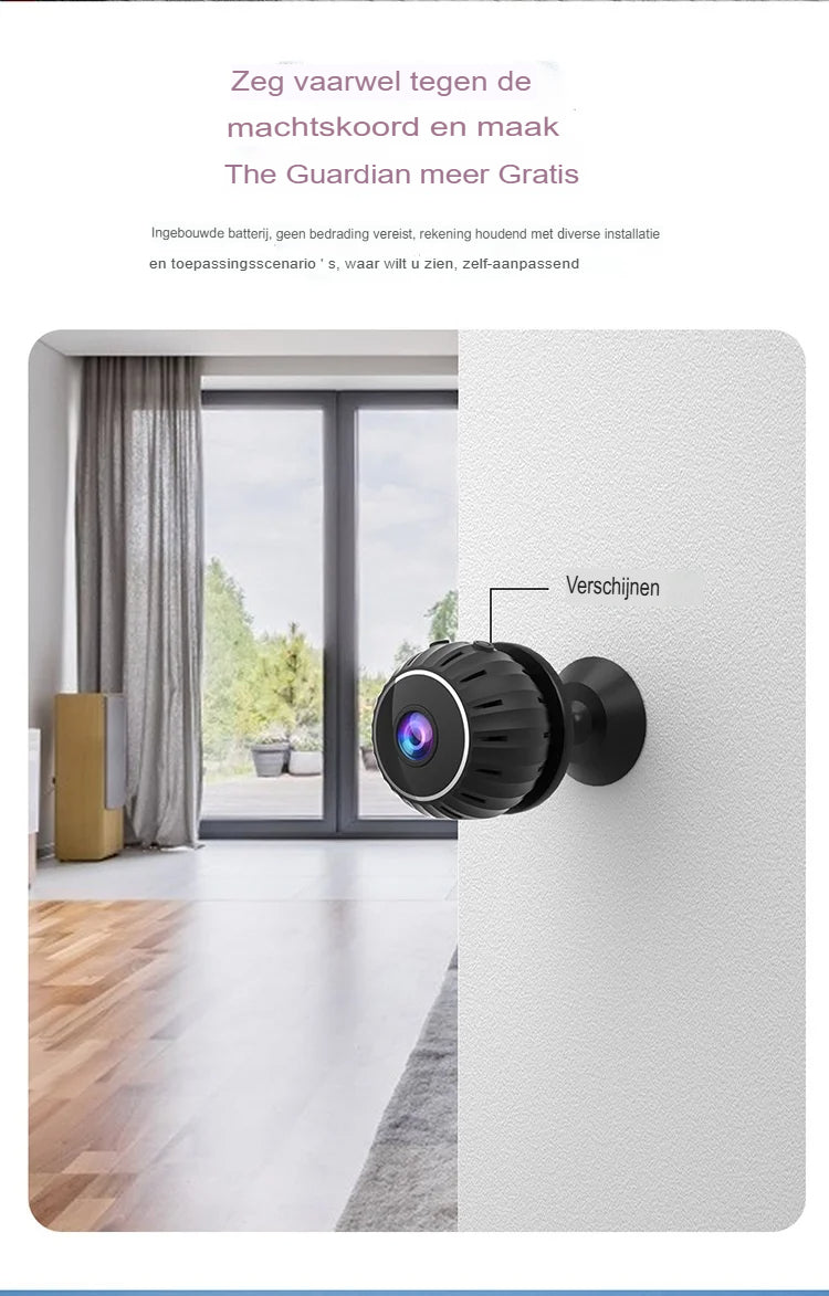 Slimme WiFi Minicamera – Compacte en Discrete Beveiligingscamera voor Thuis en Kantoor