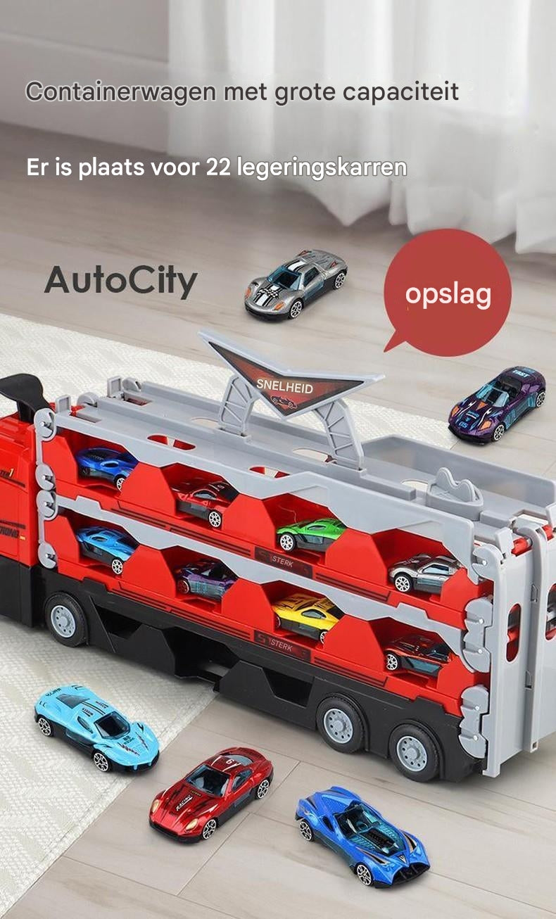 Transportwagen-speelset met 8 gratis auto's - Ultieme transportspeelset voor kinderen