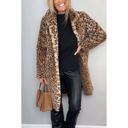 Dames Leopard Print Jas - Speelse Elegantie voor Koude Dagen