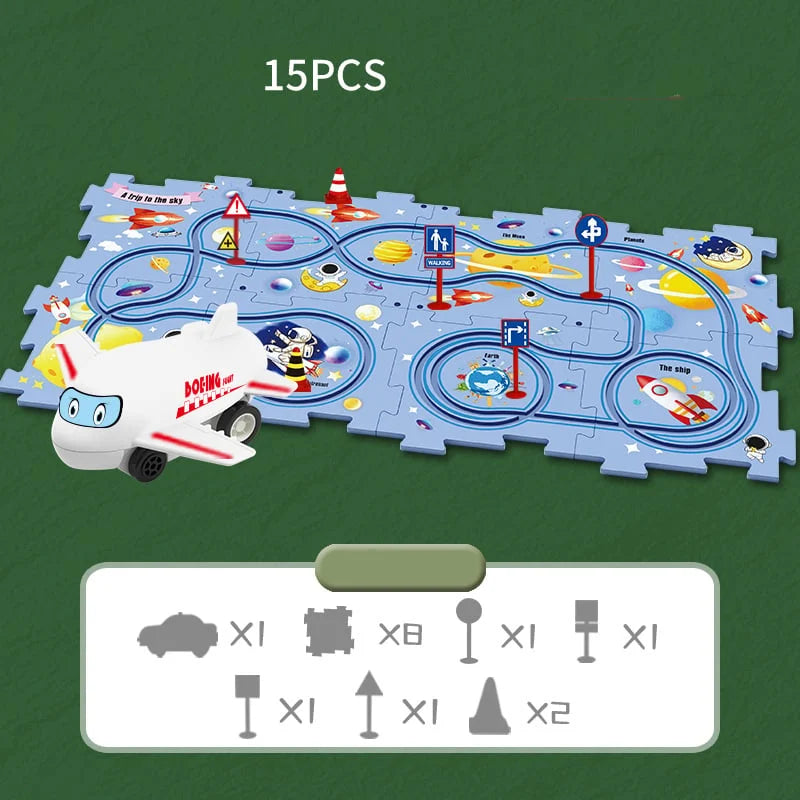 Puzzel elektrische trein voor kinderen - Interactieve treinset voor leuk en fantasierijk spel