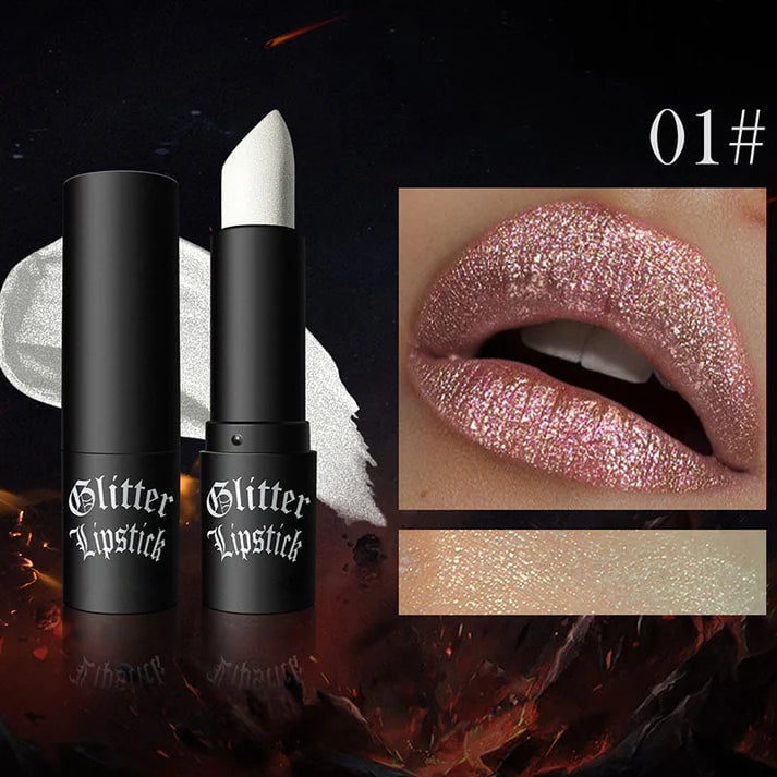 Matte, langhoudende lippenstift met glitters