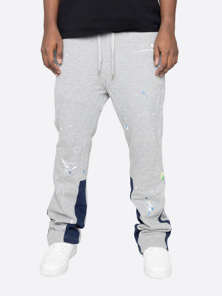 joggingsbroek met geverfde flare print heren - Trendy en comfortabele vrijetijdskleding