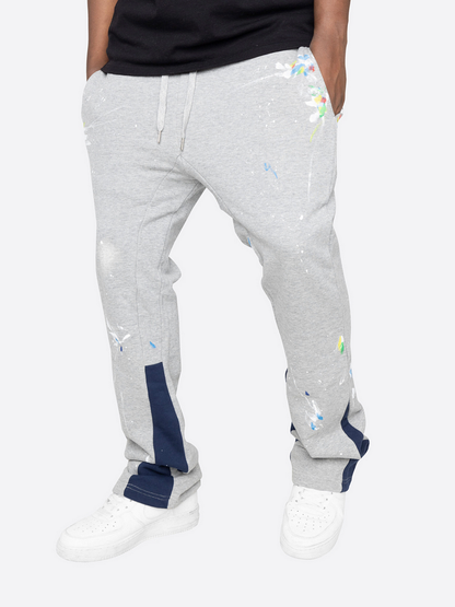 joggingsbroek met geverfde flare print heren - Trendy en comfortabele vrijetijdskleding