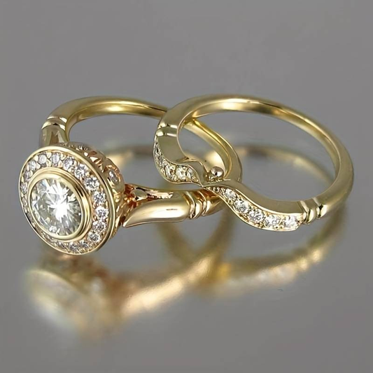 Vintage Goud & Zirkonia Ring Pak