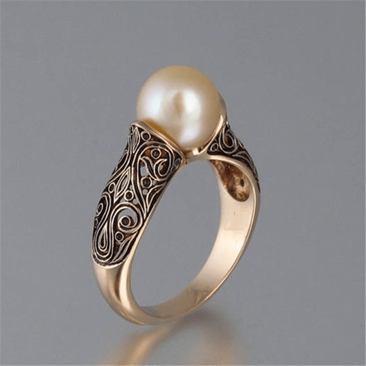 Vintage parel gouden ring