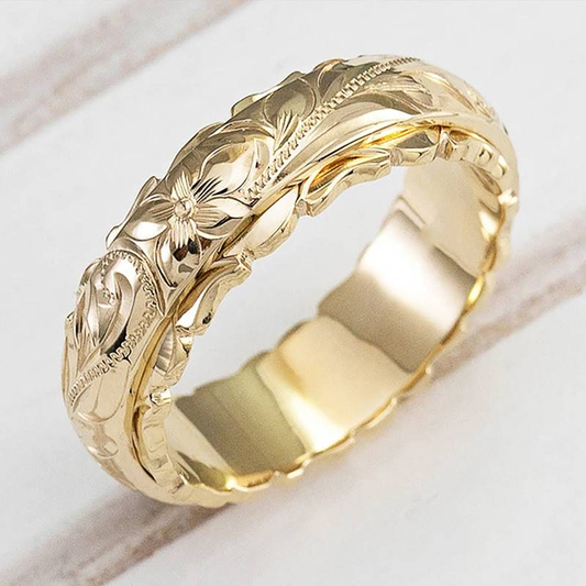 Vintage Gouden Bloem Ring - Elegant Bloem Ontwerp Sieraden voor Vrouwen