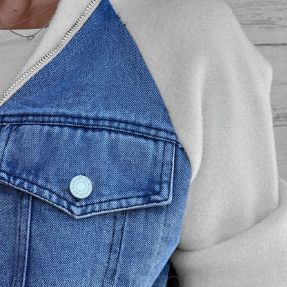 Creatieve Denim Stiksels Jas