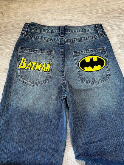 Batman Spiderman Baggy Spijkerbroek - Unieke Borduursels en Stijlvolle Pasvorm