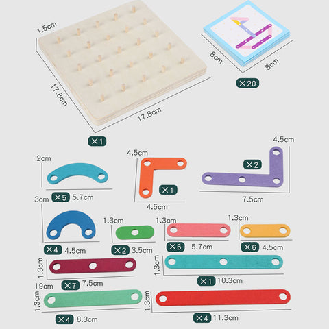 Grafische Geometrische Pegboard Puzzel - Leuke en leerzame activiteit voor creatieve geesten