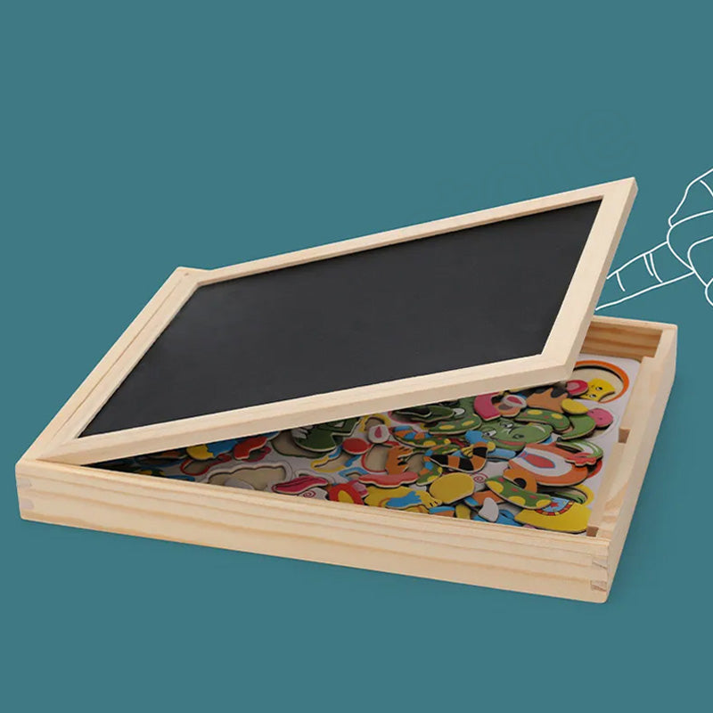 Multifunctioneel houten puzzelbord - Educatief en interactief spelen voor kinderen