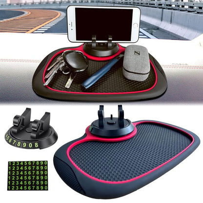 Multifunctionele antislipmat voor in de auto en automatische telefoonhouder - veilige grip en handig opbergen