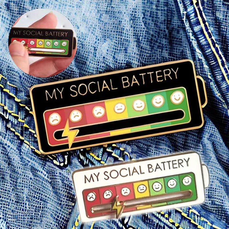 Sociale Batterij Broche Gesp - Trends accessoire voor creatieve zelfexpressie