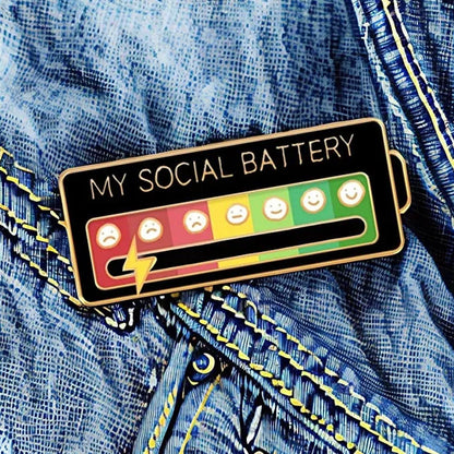 Sociale Batterij Broche Gesp - Trends accessoire voor creatieve zelfexpressie