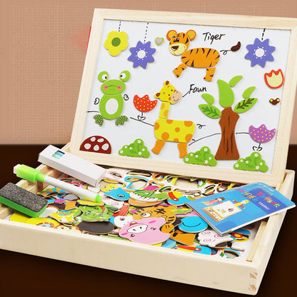 Multifunctioneel houten puzzelbord - Educatief en interactief spelen voor kinderen