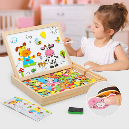 Multifunctioneel houten puzzelbord - Educatief en interactief spelen voor kinderen