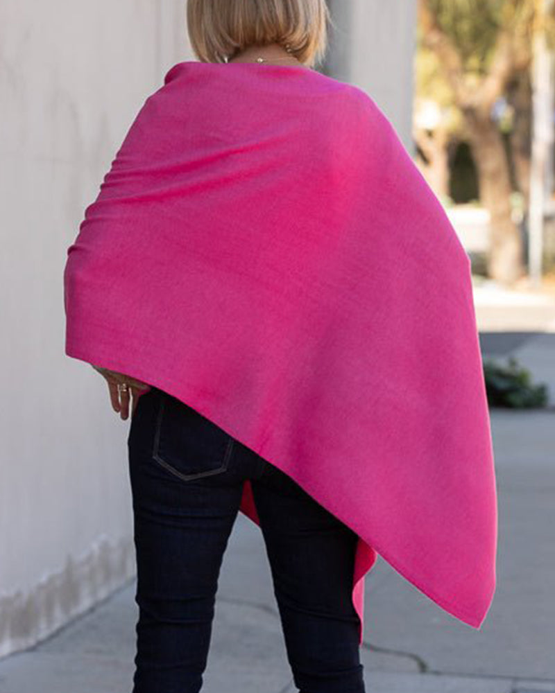 Fuchsia Kleurige Poncho - Stijlvolle Bedekking voor Veelzijdig Laagjes en Warmte