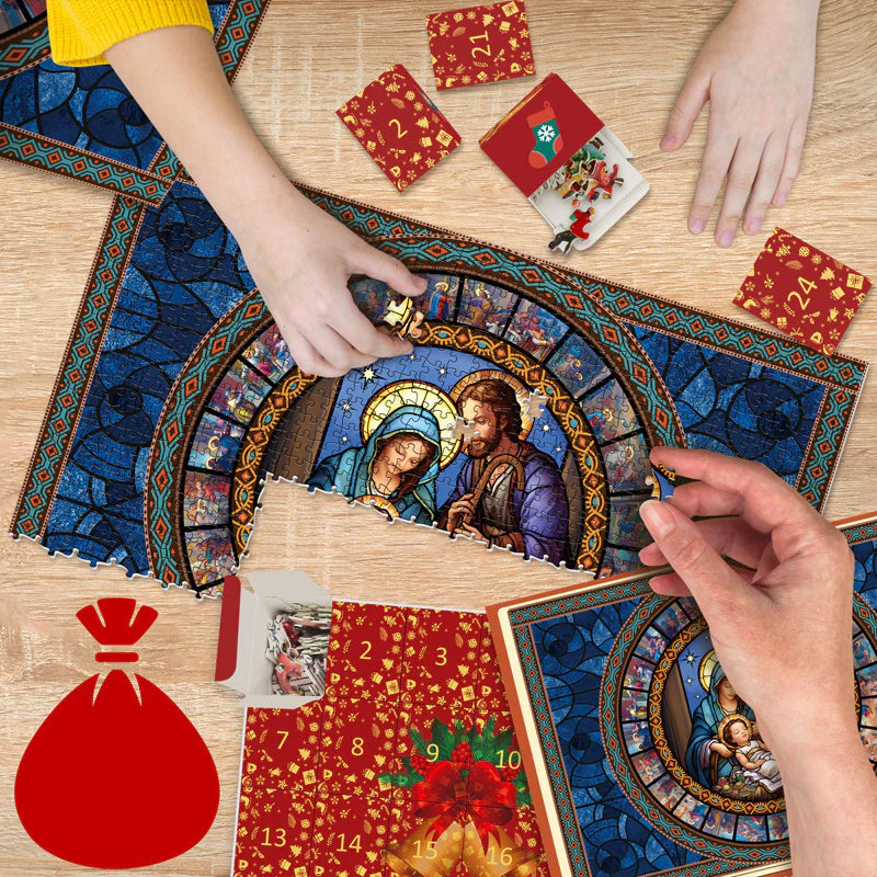 Kerststal Adventskalender Puzzel - Feestelijk familieplezier voor de feestdagen