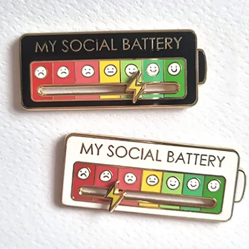 Sociale Batterij Broche Gesp - Trends accessoire voor creatieve zelfexpressie