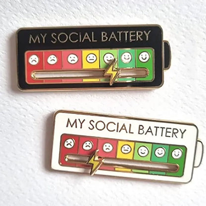 Sociale Batterij Broche Gesp - Trends accessoire voor creatieve zelfexpressie