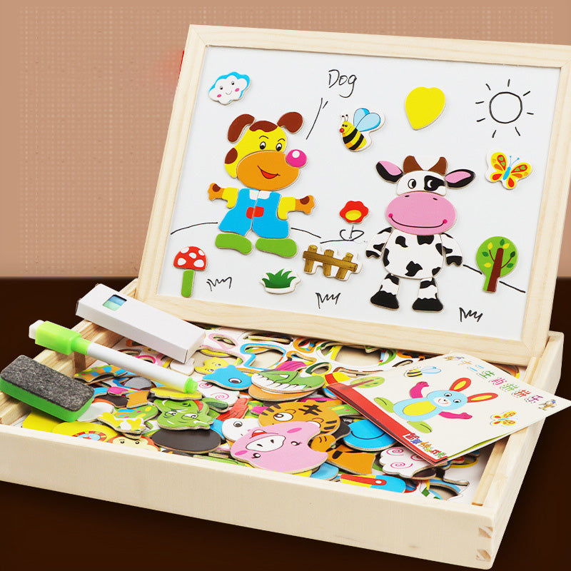 Multifunctioneel houten puzzelbord - Educatief en interactief spelen voor kinderen