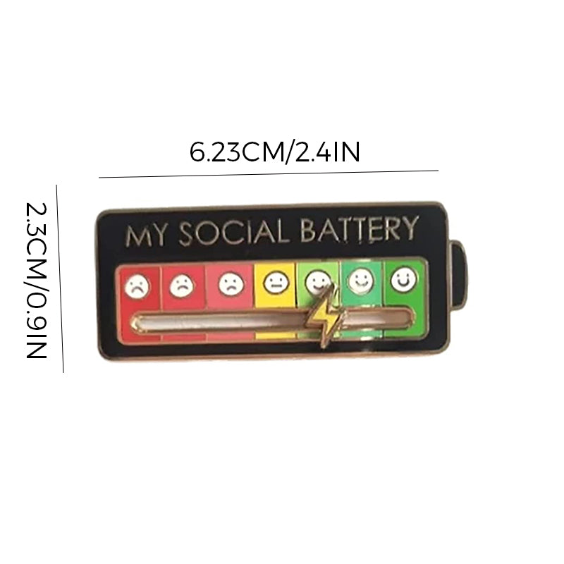 Sociale Batterij Broche Gesp - Trends accessoire voor creatieve zelfexpressie