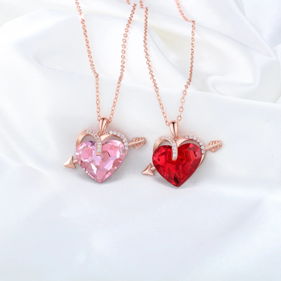 Roze hart ketting