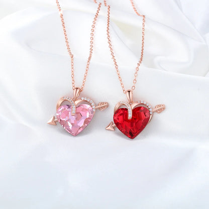 Roze hart ketting