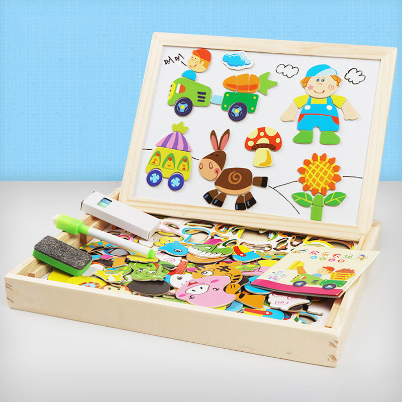 Multifunctioneel houten puzzelbord - Educatief en interactief spelen voor kinderen