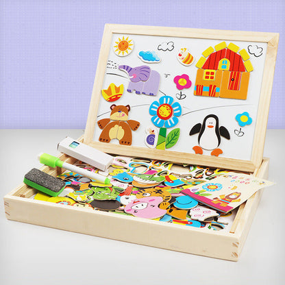 Multifunctioneel houten puzzelbord - Educatief en interactief spelen voor kinderen